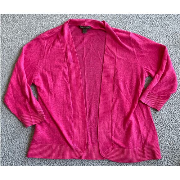 Tommy Bahama Cardigan Large Linen Open Long Sleeve Sweater Pink Beach Classic - Picture 7 of 15